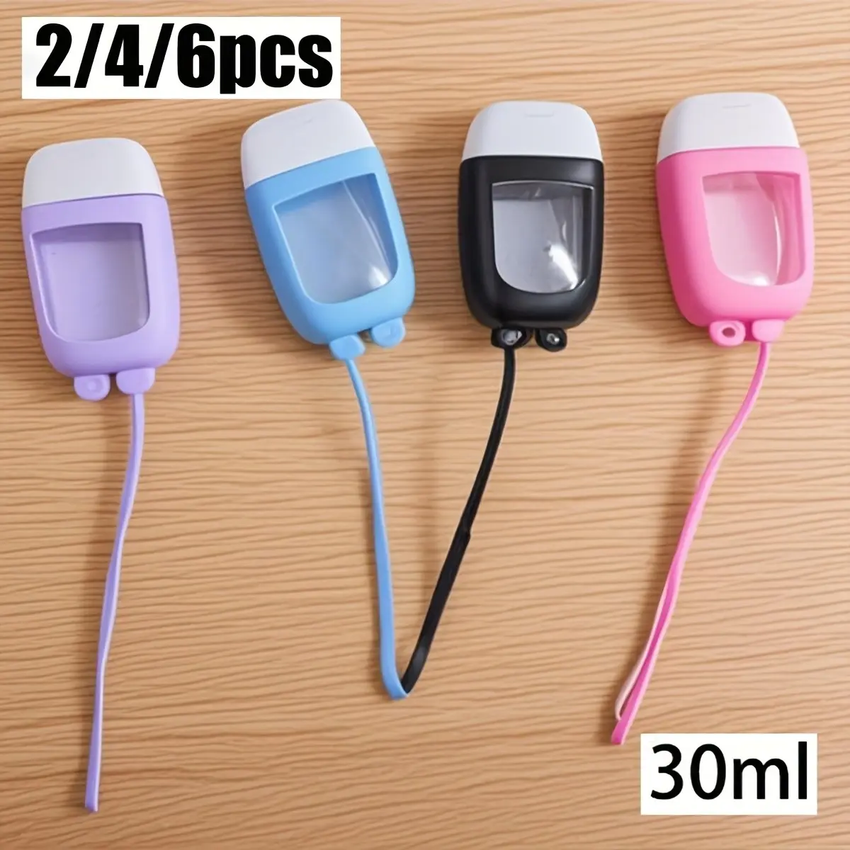 Travel Plastic Transparent Bottle With Silicone Cover, Portable Hand Sanitizer Bottle With Keychain That Can Be Refilled, 30ml Leak Proof Empty Squeeze Container Flip Cove, For Travel, Business Travel And Outing. Mother'S Day Gifts(Color Random)