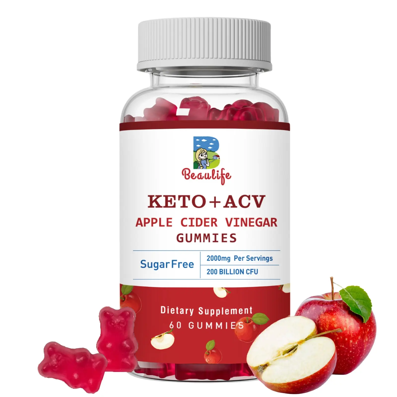 Apple Cider Vinegar Gummies, Keto ACV Gummies , Cleanse, Max Strength ACV Gummies, with Proprietary Keto Support Blend, for Metabolism & Digestive He