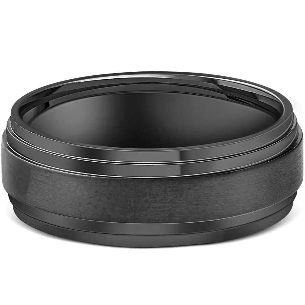 Mens 9mm Titanium Black Comfort fit Brushed Wedding Band Mens 9mm Titanium Black Comfort fit Brushed Wedding Band