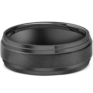 Mens 9mm Titanium Black Comfort fit Brushed Wedding Band Mens 9mm Titanium Black Comfort fit Brushed Wedding Band