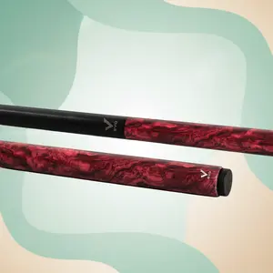EVO Ignis Jump Cue – Crimson Burn | Quick Jumps, Precise Control | Glass Fiber Shaft, Brown Bakelite Tip, Ultra‑Stiff Mini 3/8‑8 Joint, 11–12 oz
