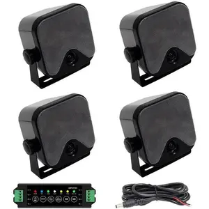 Herdio Wireless Bluetooth Connectivity 4-Inch Outdoor Waterproof Speakers for Golf Carts, ATVs, UTVs, Boats and Trucks (2 Pair/1 Pair, Black/White), subwoofers Audio Smartphone, Black Friday and Cyber ​​Monday Gift