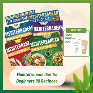 [Gift] Mediterranean Diet for Beginners & Seniors, Simple–Convenient–Smart–Easy to Use, 28-Day Meal Plan Chart, Mediterranean Diet Food List, 80 Heart Healthy Recipes, Blue Zone & Low Cholesterol Food