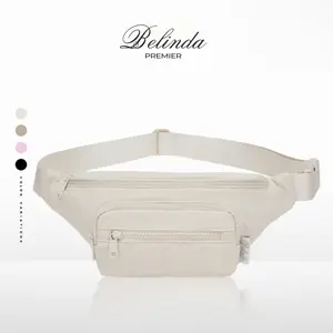 BELINDA Summer Quilted Fanny Pack, Solid Color Puffy Design Crossbody Bag, Casual Zipper Chest Bag with Adjustable Strap, Outdoor Waterproof Phone Bag, Suitable for Daily Use