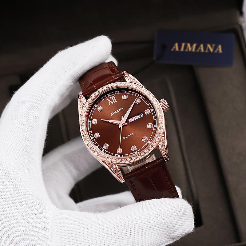 Swiss Luxury Men's Watch - Log Series Diamond Dial Luminous Quartz Wristwatch, Waterproof Business Classic