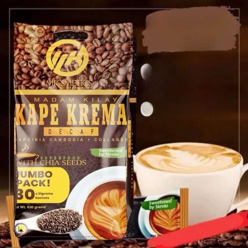 Madam Kilay Jumbo Pack Kape Krema Decaf Coffee Mix with Collagen