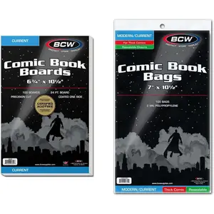 Resealable Thick Current Comic Bags & Backing Boards (100 ct) | Acid-Free Storage & Protector Ideal for Collectors, Displays and Safe Storage of Comic Books