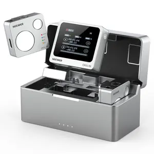 NEEWER CM31 Wireless Lavalier Microphone System, 8GB Storage 820ft/250m Omnidirectional Clip On Lapel Mobile Microphone Noise Cancellation Compatible with iPhone Android PC Laptop Camera