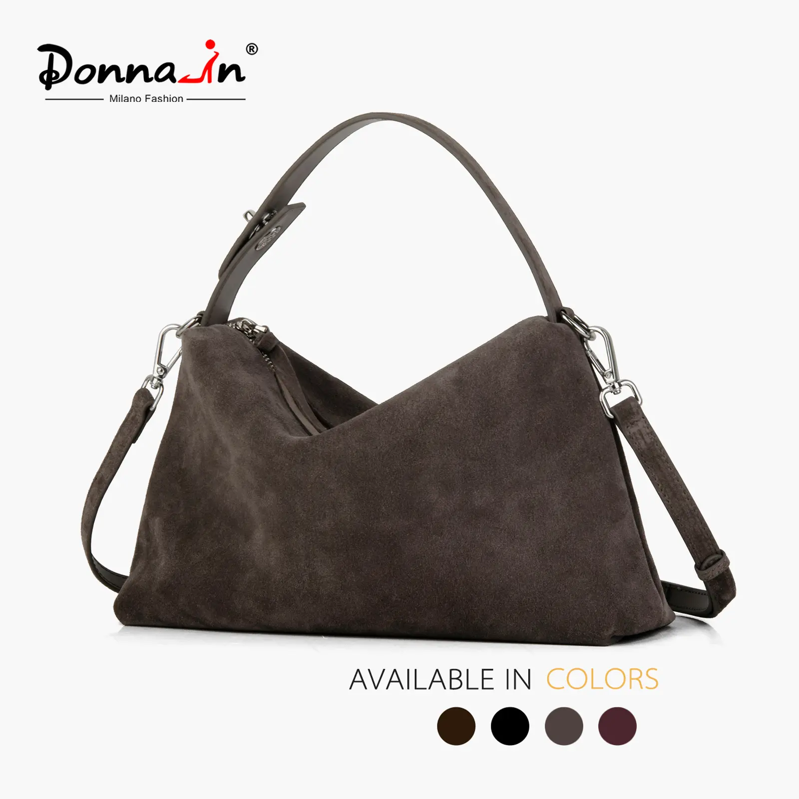 Donnain Premium Suede Leather Crossbody Bag: Luxurious Suede Material, Adjustable Shoulder Strap, Hands-Free Design, Perfect for Daily Commute, Shopping, and Travel, A Must-Have Luxury Designer Handbag for Women  leather bag,tote bag for school
