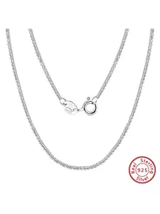 925 Sterling Silver Chopin Chain Choker Necklace for Women, 1.2mm Width, Twisted chain 40-60cm Chain, Elegant Basic Jewelry Accessory
