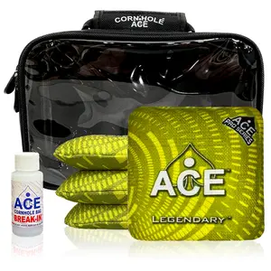Legendary Yellow Cornhole Bag Kit | 4 Bags + Break-In Kit + Carry Case