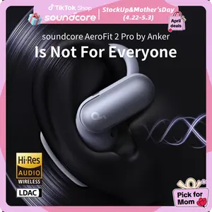 soundcore AeroFit 2 Pro by Anker, Dual-Form Earbuds, Open-Ear and Active Noise Cancellation Forms, 5-Level Adjustable Ear Hooks for Dual Forms, Hi-Res Audio with LDAC, AI Clear Calls, IP55, Wireless Charging