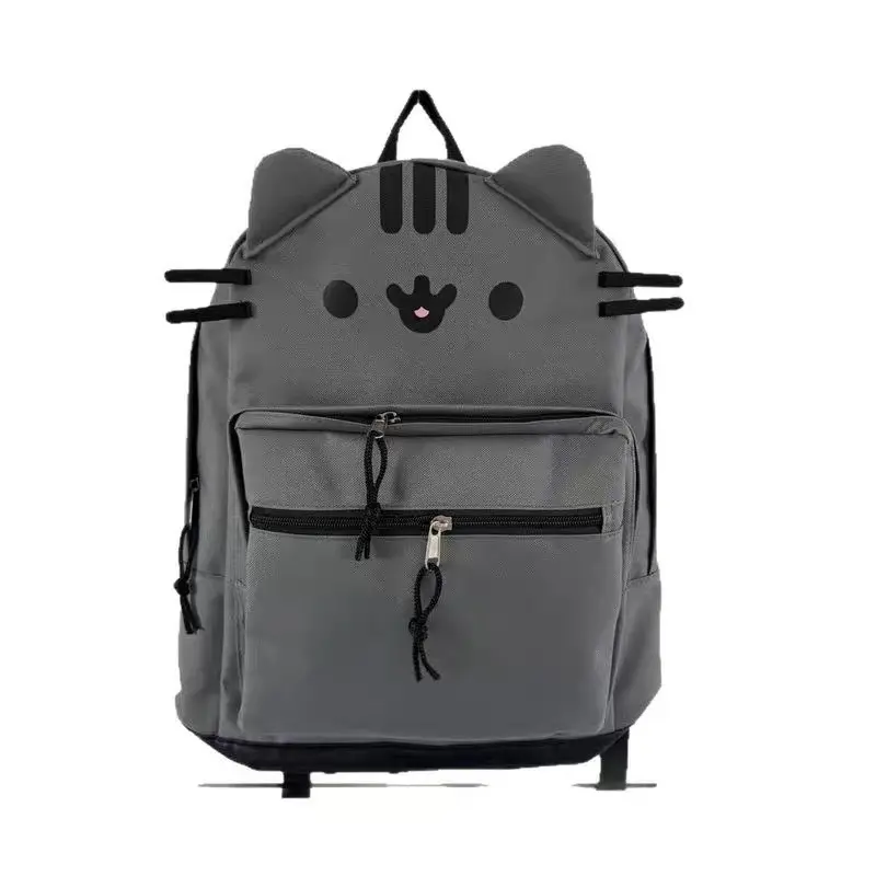 Kawaii Cat Face Casual Animal Print Backpack - Cat Ears, Lightweight, Multi-Pocket, Zipper-Closure School Bag for Daily Use & Travel, Backpacks for School, School Backpack
