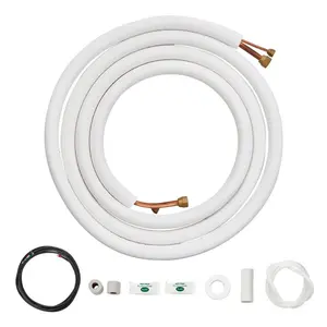 VEVOR 25FT Mini Split Line Set, 1/4 1/2 O. D Copper Pipes Tubing and Triple-Layer Insulation, for Air Conditioning or Heating Pump Equipment HVAC with Rich Accessories (27ft Connection Cable)VEVOR Super Brand Day