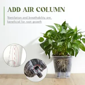 Self Watering Pots for Indoor Plants with Deep Reservoir and High Drainage Holes for Outdoor Plants and Flowers, Bare Root Planter