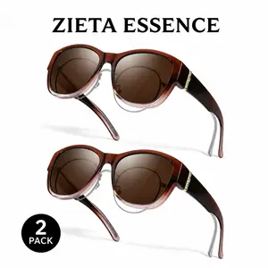 2 Pack Polarized Fit Over Sunglasses for Women + UV400 UV Protection + Wear Over Prescription Glasses + Glare-Reducing Driving Sunglasses + Vacation Essentials + Summer Travel Must Haves