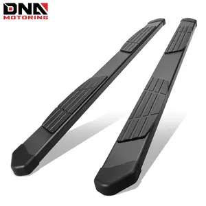 Compatible with 22-24 Toyota Tundra Crewmax Cab Black 6" Flat Side Step Bar Running Boards