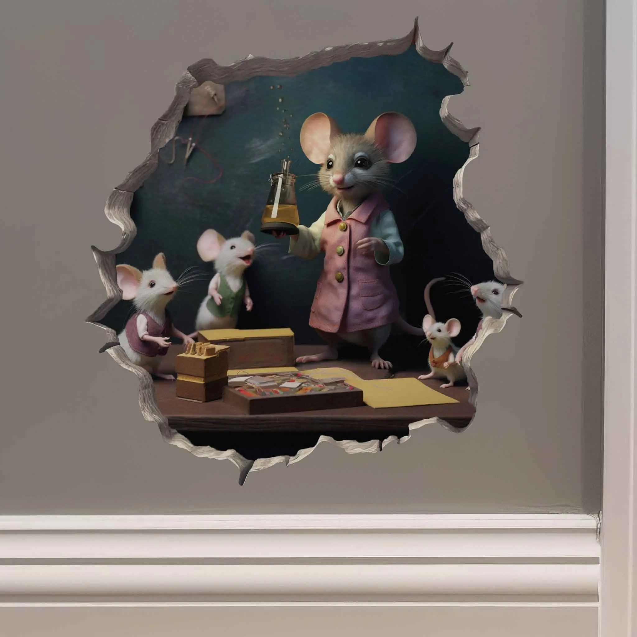 Female Teacher Mouse Hole Decal Female Teacher Mouse Hole Decal