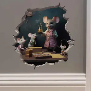 Female Teacher Mouse Hole Decal Female Teacher Mouse Hole Decal