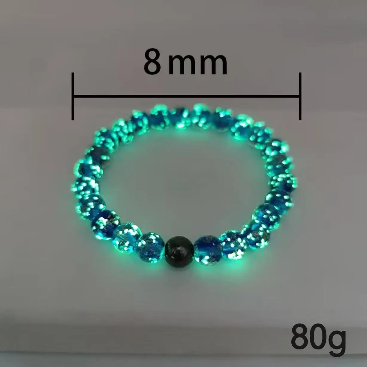 Women's Glowing-in-the-Dark Luminous Bangle - 1pc Retro Cute Starry Night Costume Jewelry, Durable Chain, Valentine's Gift, Daily & Party Wear, Arm Candy Accessory, Arm Candy Accessories, Bright Beaded Bracelets & Bangles, Plastic Chain, Retro Look, Femal