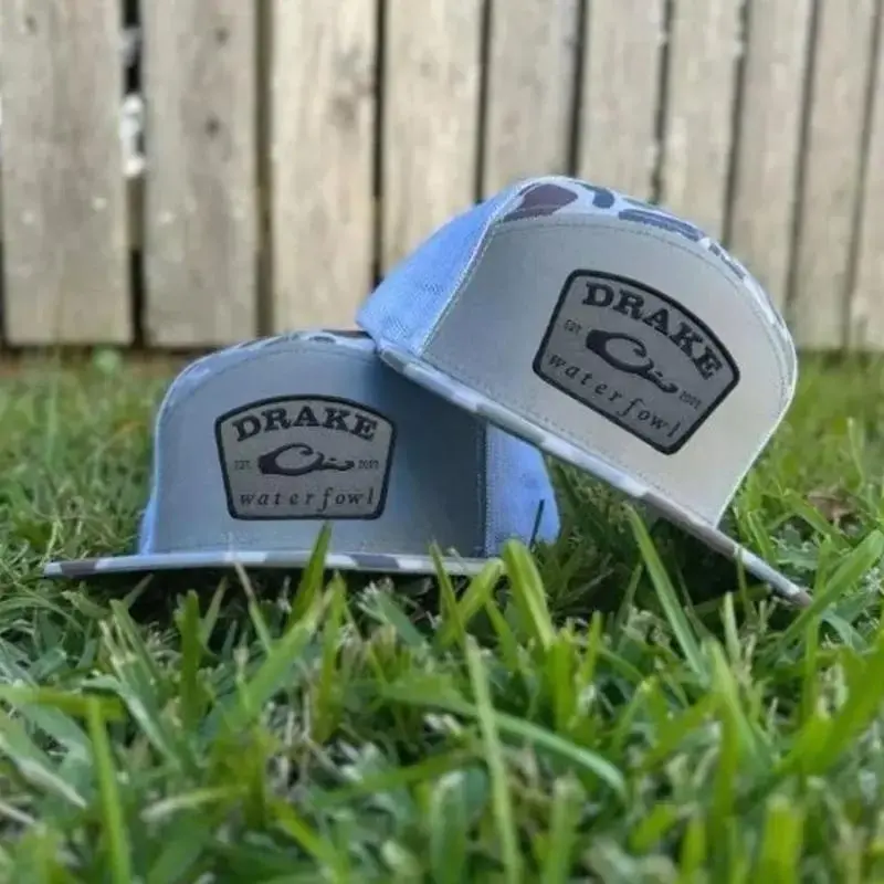 Gray Drake Waterfowl Leather Patch Hat, Mesh Trucker Snapback, Duck Camo Cap, Outdoor Dad Hat, Camo Bill Cap, Country Gift For Him, Country Cap