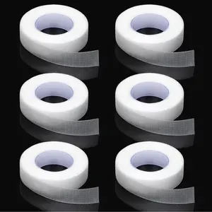 6 Rolls PE Eyelash Tape, Adhesive Fabric Eyelash Tapes, Adhesive Breathable Micropore Fabric Tape for Eyelash Extension Supply,9 m/10 Yard Each Roll (Transparent)