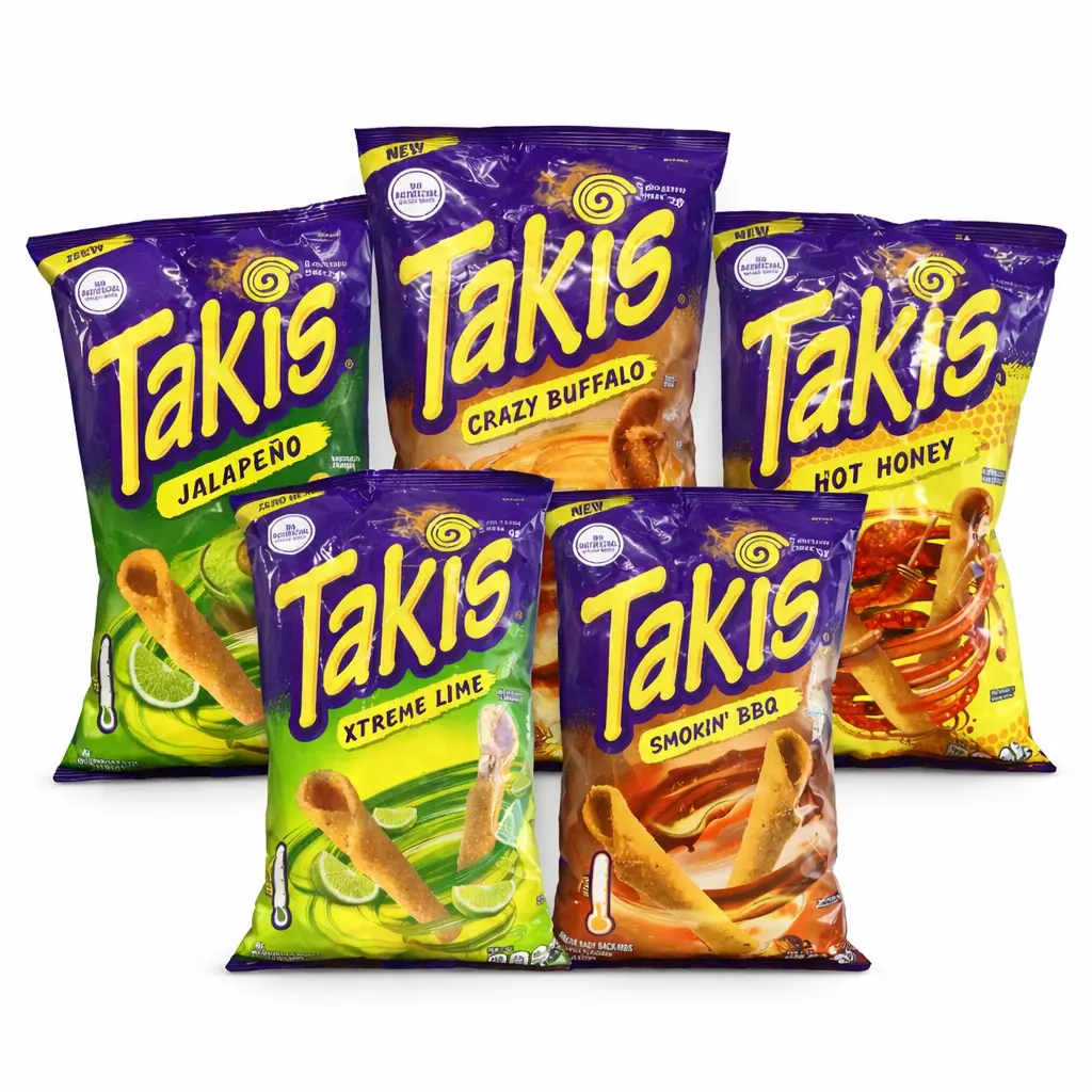 Takis Rolled Tortilla Chips Variety Pack – 9.9 oz x 5 Bags (5 Flavors ...