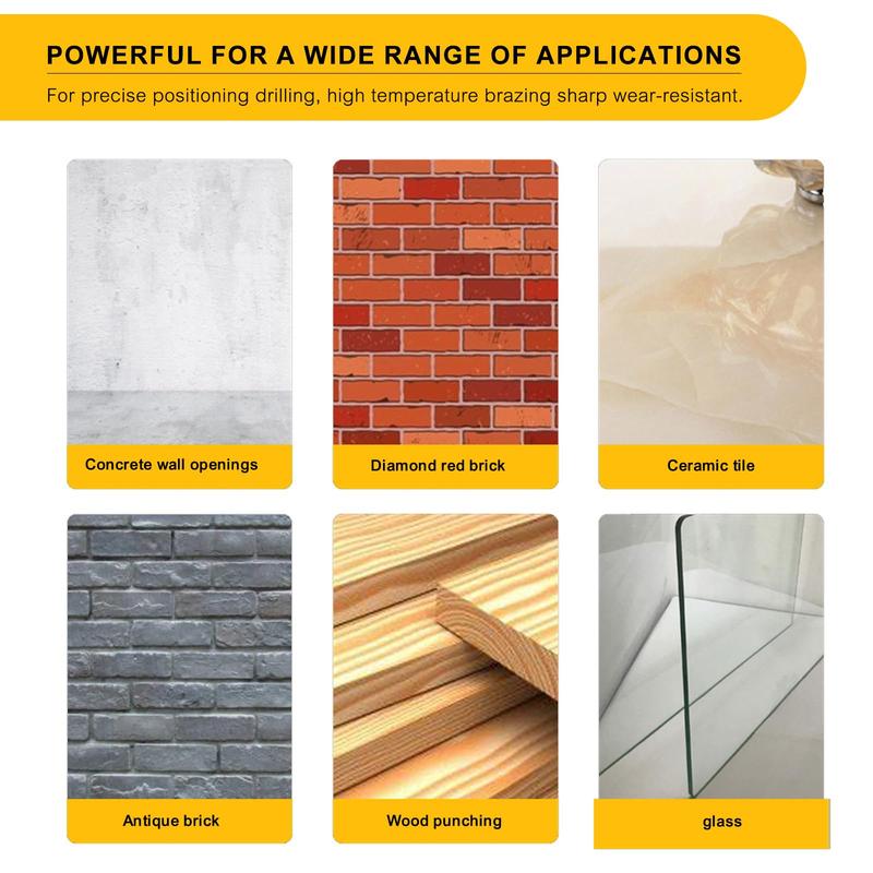 7PCS High-hardness Sawtooth Eccentric Drill Bit Set, Power Metal-Tool Accessories for Tile, Ceramic, Glass, Marble, Concrete, Stainless Steel, Hardware, Heavy Duty Tool Accessories, Ceramic Drill Bits