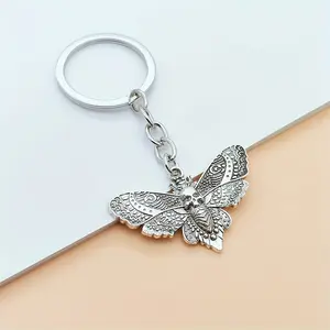 1-Piece Gothic Halloween Skull Butterfly Keychain | Vintage Alloy Zinc Metal | Rock Punk Style Jewelry Gift for Men and Women | Unique Statement Piece