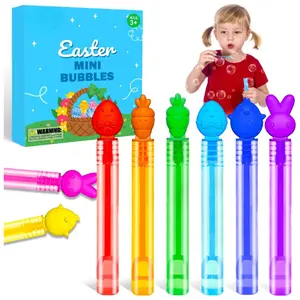 36-Pack Unisex Easter Basket Goodie Bag Stuffers Fillers – Mini Animal Shapes Assorted Colors Bubble Wand Toys for Toddlers, Outdoor Play Gifts Prizes, Non-Candy Classroom Party Favor Supplies