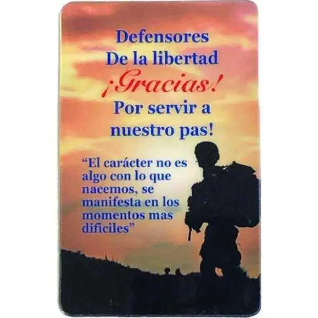 Defensores de la Libertad - Tarjeta de Oración Laminada en Español