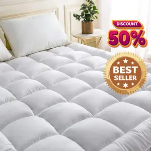 4-Inch (10CM) Thick Quilted Cooling Mattress Topper Pad – Extra Soft Microfiber, Breathable & Hypoallergenic, Fits Twin/Full/Queen/King Beds