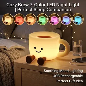 Rechargeable Silicone Night Light, 3-Level Brightness Tap Lamp, 7-Color Atmosphere Light, Cute Desk Decor, Phone Stand & Stress Relief Toy for Bedroom-Perfect Gift for Children's Day
