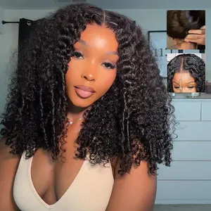 [Super Sale]250% Density Bouncy Burmese Curly Glueless 6x9 Lace Wigs Ready To Go Pre Bleached Pre Cut Lace Wigs