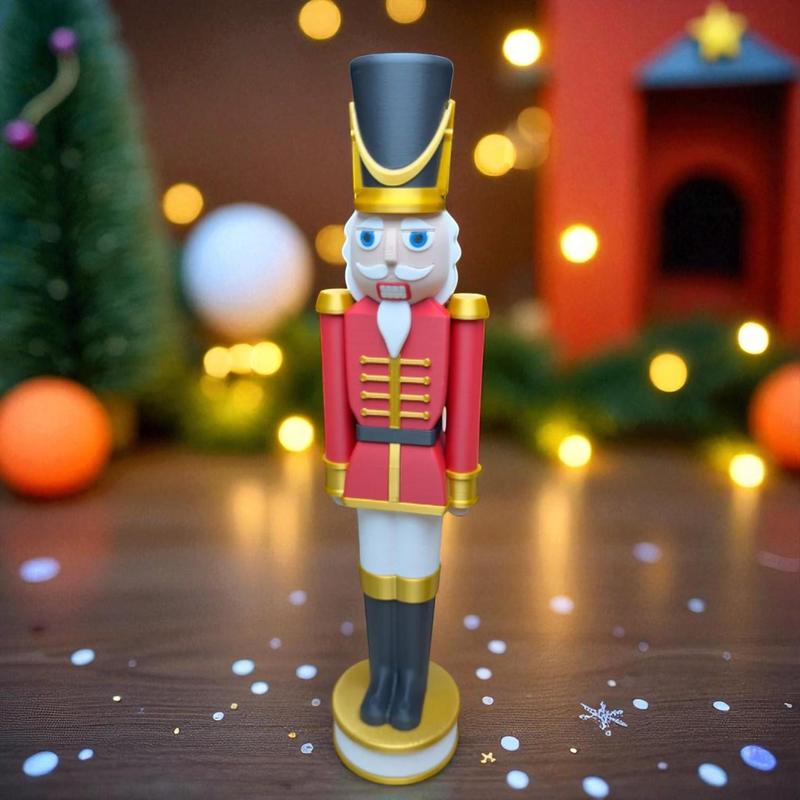 The Kit Kiln Classic Red & Black Chunkable Nutcracker - 3D Printed Plastic Figure for Christmas Decor & Gift Giving - Lightweight & Display Ready