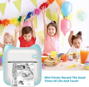 Mini Printer Photo Printer Portable Thermal Printer For Android Smartphones, Mobile Wireless Label Receipt Sticker Printer Wireless Inkless Pocket Printer Label Printer Pocket Printer, Wireless Sticker Printer Back to School Gift for Kids