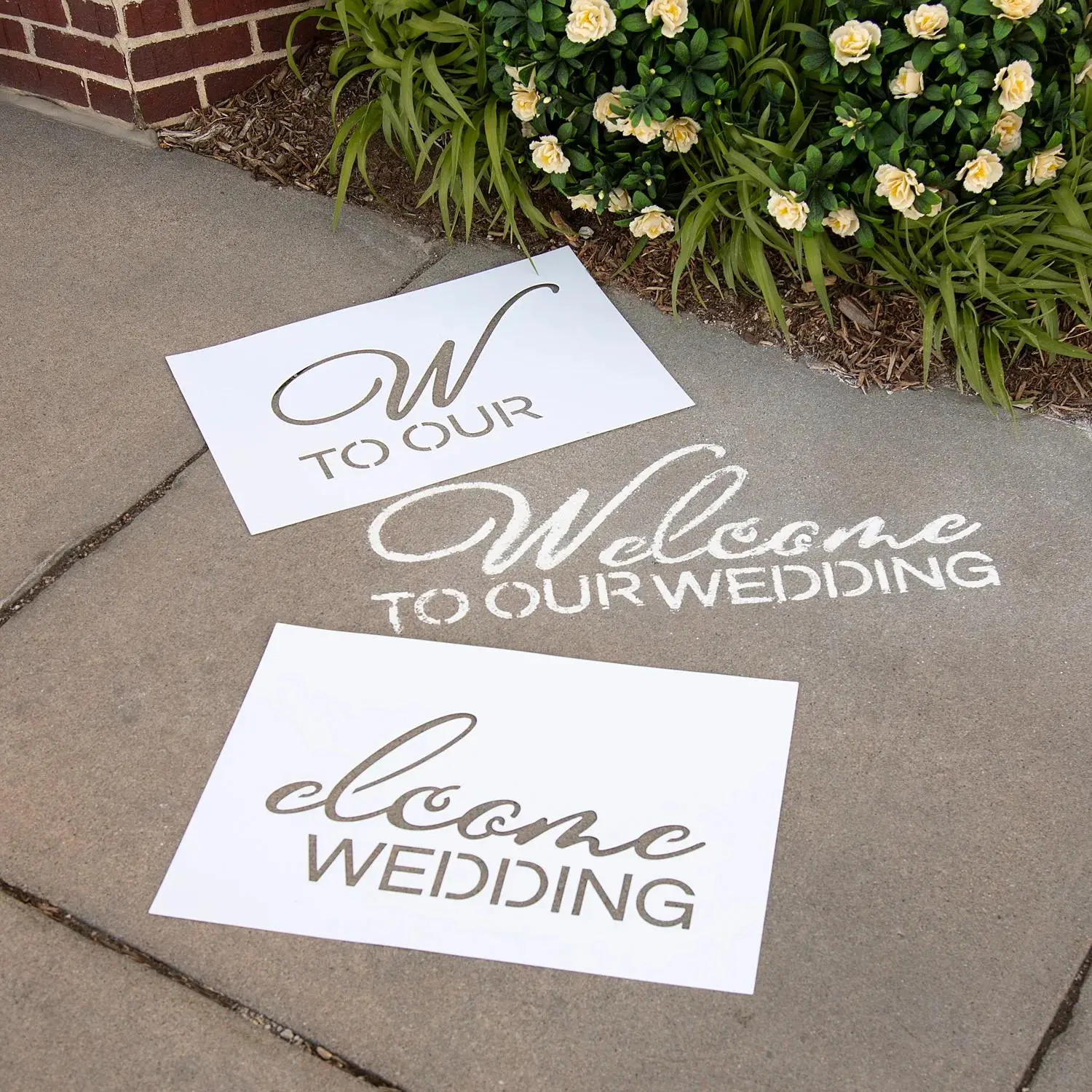 Welcome to Our Wedding Sidewalk Stencil Set - 2 Pc.