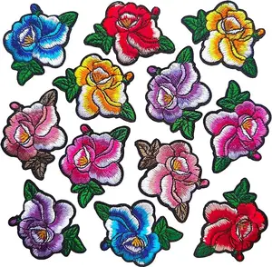 Assorted Colorful Patches Sewing on/Iron on Embroidered Patches Kids Patches Clothes Dress Curtain Sewing Decorating DIY Craft Embarrassment Applique Patches (Flower-1)