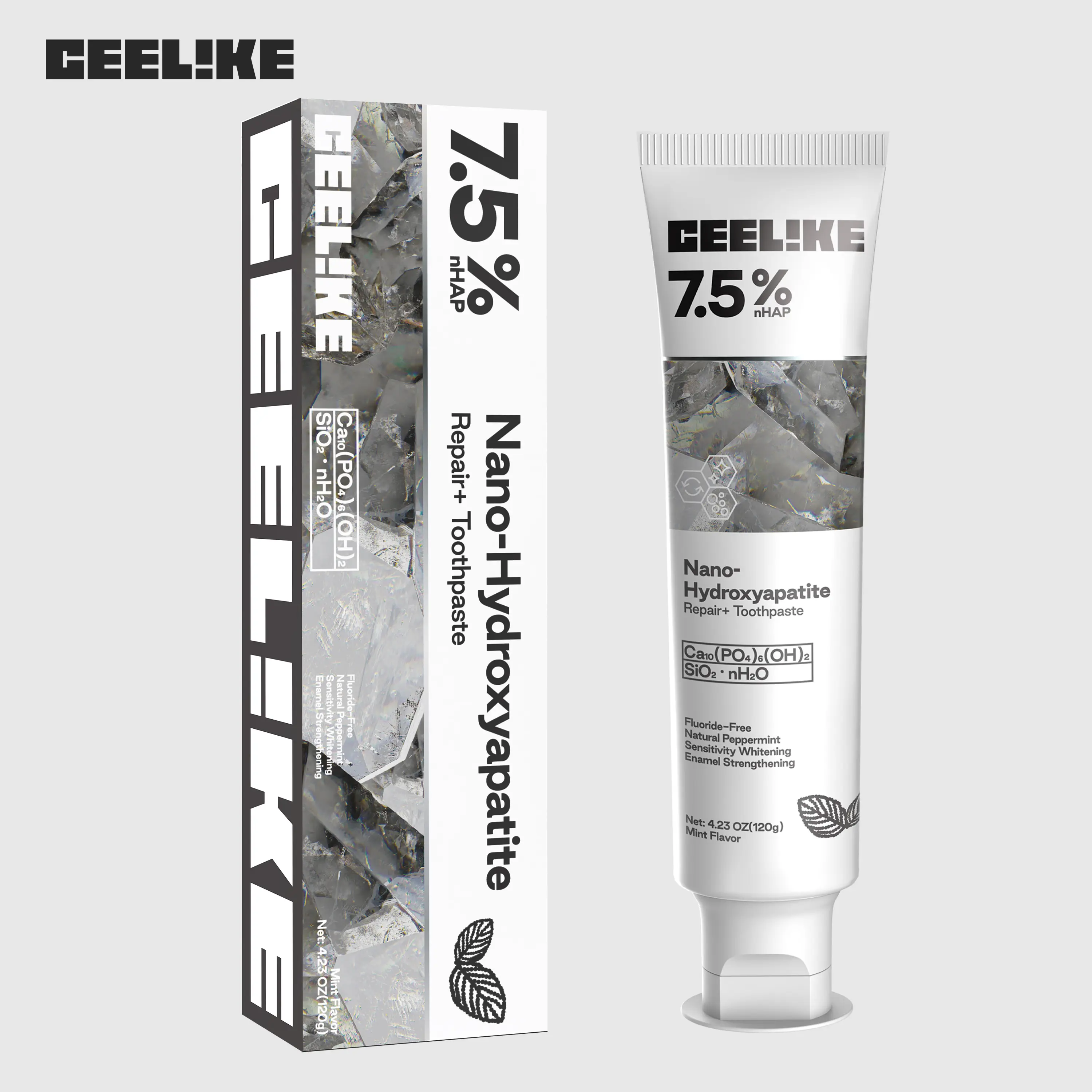 CEELIKE Fluoride-Free Nano Hydroxyapatite Toothpaste | Advanced Enamel Repair & Long-Lasting Fresh Breath | Mild Mint | 4.23 oz G