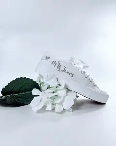 Las Tata Shop Personalized Bride Flat Shoes Wedding Sneakers