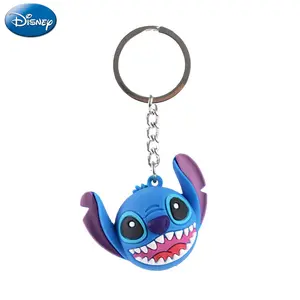 1PC Disney Officially Licensed Stitch Icon Ball keychain keyring Creative Cute PVC Keychain Creative Cute Backpack Ornament Mobile Phones Pendant Small Gifts Women Bag Decoration Car Key Chain Pendant Small Gifts