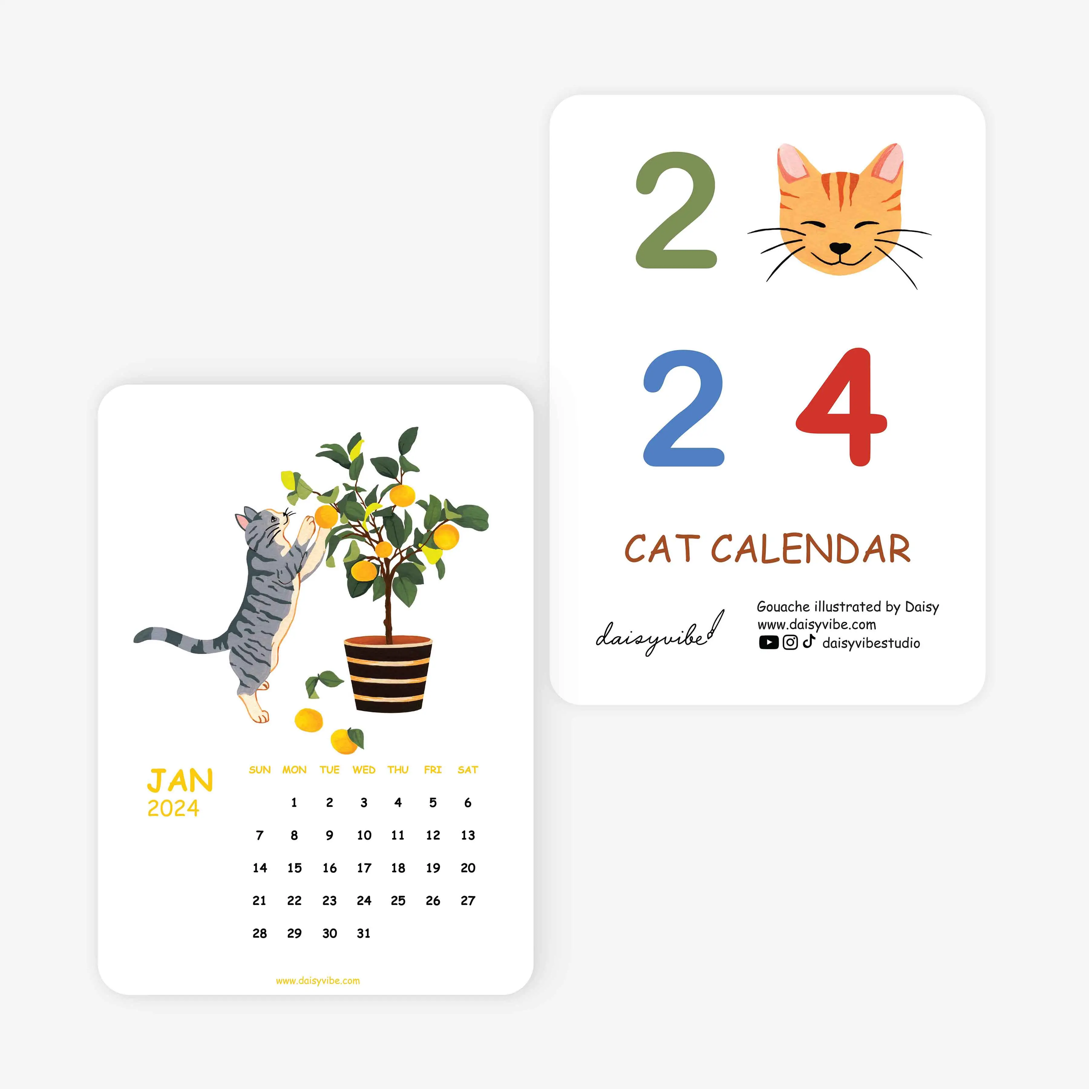 2024 Cat Calendars - desk calendar