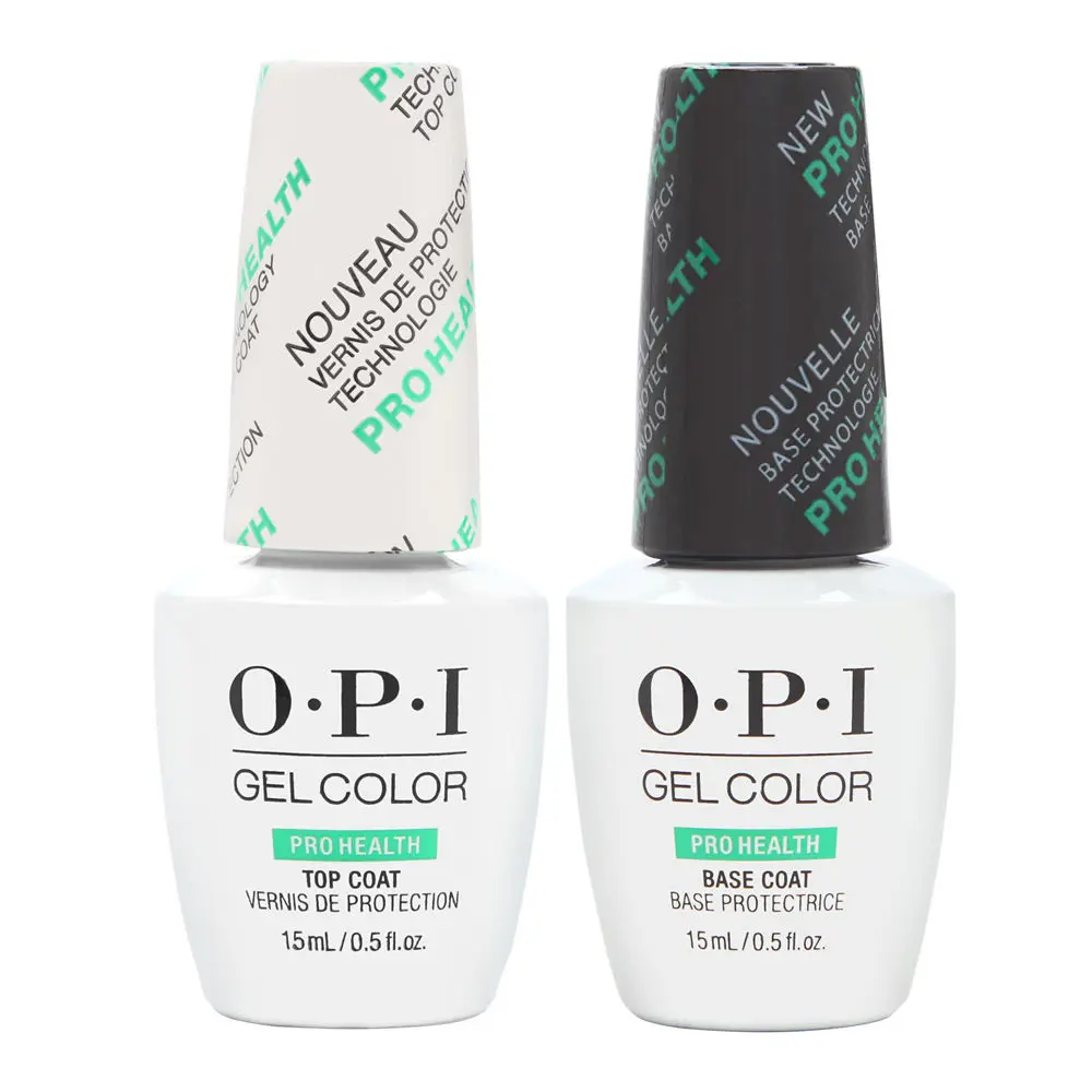 OPI GelColor Pro Health Top & Base Coat Duo (GC020/GC040) - 2 x 0.5 oz Nail Polish Set for Manicure, Gel Manicure, UV-Cured Cosmetic Nail Care