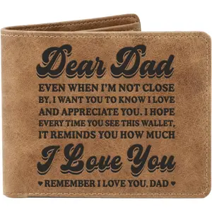 Birthday Gifts for Best Dad from Daughter Son, Fathers Day Gag Gift for Dad Husband, Leather Wallet for Men, Personalized Wallet for Fathers Day, Gift for Husband from Wife