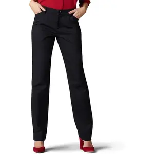 Women's Petite Wrinkle Free Relaxed Fit Straight Leg Pant