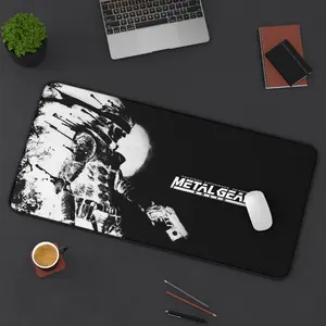 Snake Black and White Desk Mat - Metal Gear Solid Desk Mat - Anime Desk Mat - Gift For Gamer - Mothers Day Gift