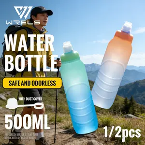Wres 500ML Gradual Color Sports Water Bottle, High Temperature Resistant, Portable for Running, Off-Road, Marathon, Camping