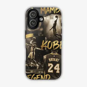 Kobe Bryant Mamba Legend Lakers Basketball Athlete Fan Art Collage Phone Case, Heavy-Duty Shockproof Protection Casing with Athletic Aesthetic for iPhone 17 Pro Max, 16, 15, 14, 13, 12, 11, Smartphone, Cellphone Devices & Mobile Phone Accessories