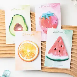 Creative Fruit Sticky Notes Cartoon Reusable Stickers Cute Adhesive Note Paper for Girls, Fun and Practical Stationery