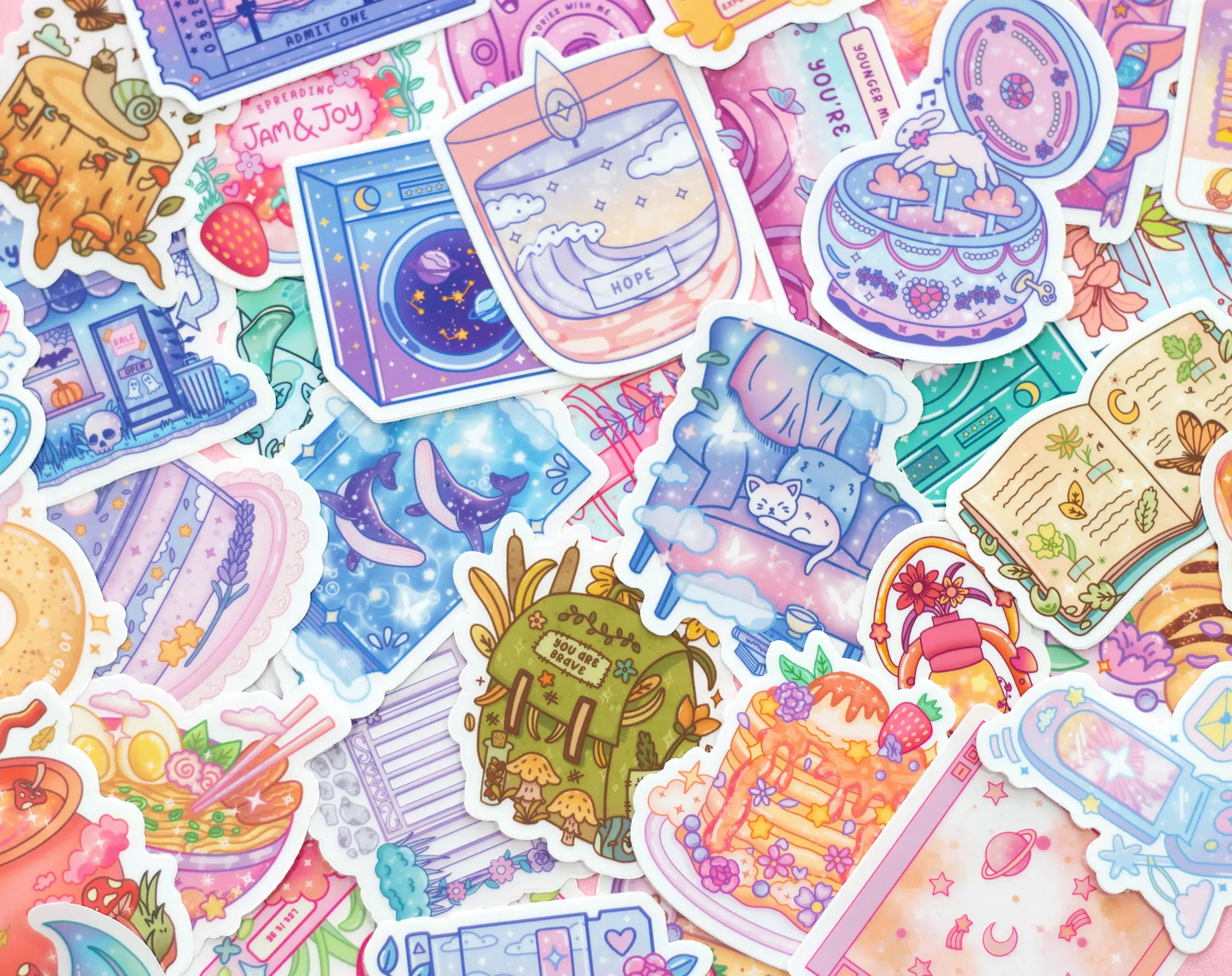 Vinyl Stickers Waterproof Colorful Cute Kawaii - Thick Durable Matte Finish - Varying Sizes - No Warranty Included